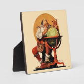 Kerstman op het Wereldbol Fotoplaat (Voorkant)