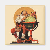 Kerstman op het Wereldbol Magneet (Voorkant)