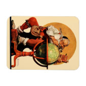 Kerstman op het Wereldbol Magneet (Horizontaal)