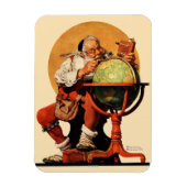 Kerstman op het Wereldbol Magneet (Verticaal)