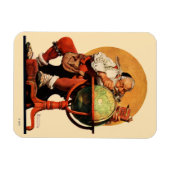 Kerstman op het Wereldbol Magneet (Horizontaal)