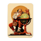 Kerstman op het Wereldbol Magneet (Verticaal)
