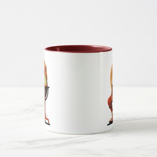 Kerstman op het Wereldbol Mok (Midden)