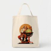 Kerstman op het Wereldbol Tote Bag (Voorkant)