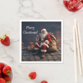 Kerstman op kerstavond servet (Insitu)