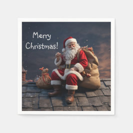 Kerstman op kerstavond servet
