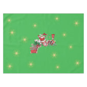 Kerstman op Kerstmis Trein Candy Canes Sterren Gro Tafelkleed (Voorkant (Horizontaal))