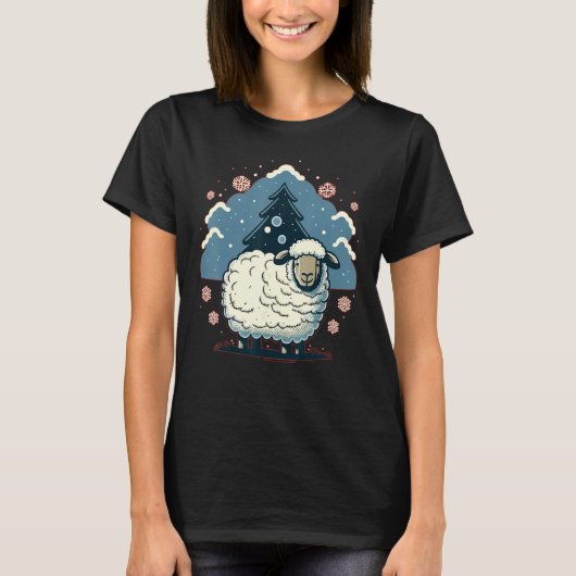 Kerstman op kerstschaap t-shirt (Voorkant)