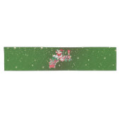 Kerstman op kersttrein Snoep Letters Gold Stars Korte Tafelloper (Horizontaal)