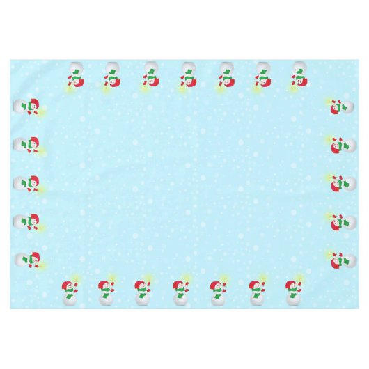 Kerstman op lichtblauw tafelkleed (Voorkant (Horizontaal))