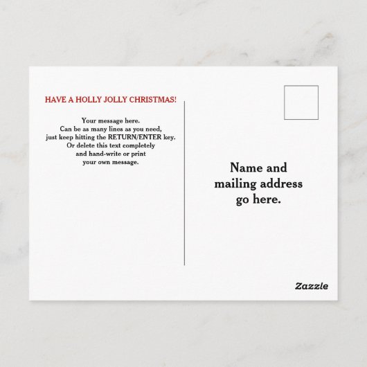  kerstman op maat briefkaart (Achterkant)