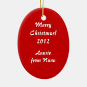  kerstman op maat keramisch ornament (Achterkant)