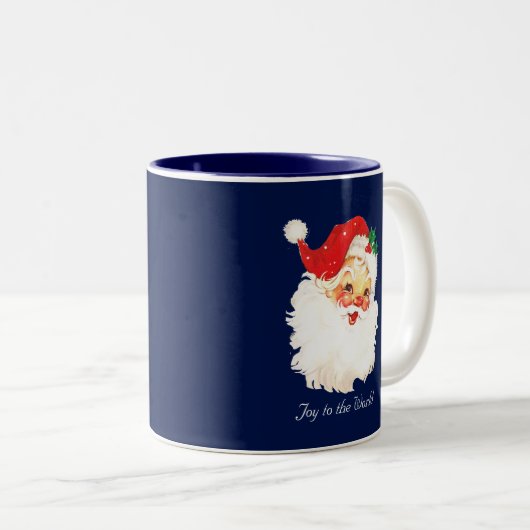  kerstman op marineblauw tweekleurige koffiemok (Voorkant rechts)