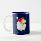  kerstman op marineblauw tweekleurige koffiemok (Links)