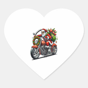 Kerstman op motorfiets Kerstmis motorrijder Hart Sticker