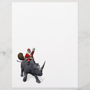 Kerstman op neushoorn Rhinoceros