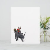 Kerstman op neushoorn Rhinoceros (Staand voorkant)