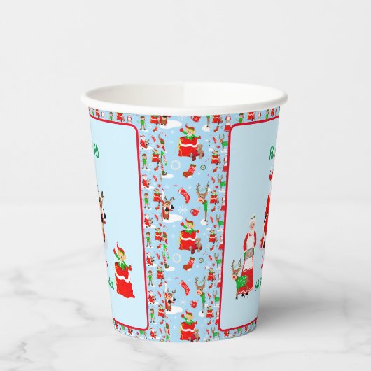 Kerstman op Noordpool Verjaardag Papieren Bekers (Links)