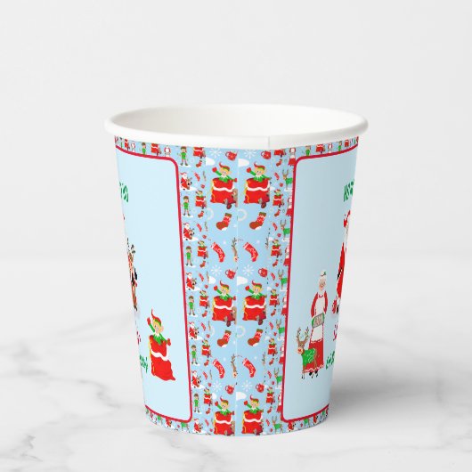 Kerstman op Noordpool Verjaardag Papieren Bekers (Rechts)