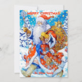 Kerstman op oud Kerstmis Vakantie Feestdagenkaart (Voorkant)