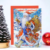 Kerstman op oud Kerstmis Vakantie Feestdagenkaart