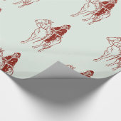 Kerstman op paard grafiek cadeaupapier (Hoek)