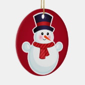 Kerstman op rode achtergrond keramisch ornament (Rechts)