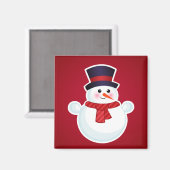 Kerstman op rode achtergrond magneet (Voorkant / Achterkant)