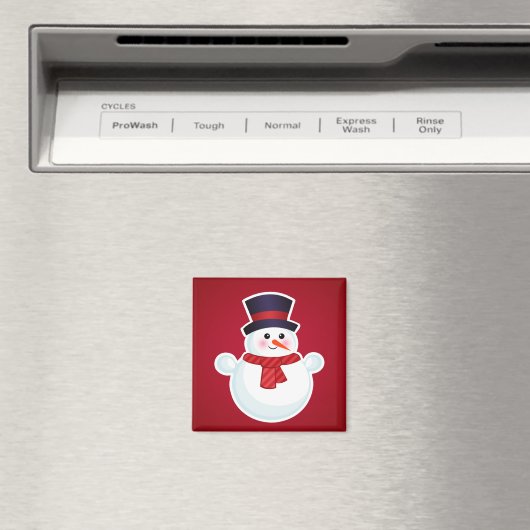 Kerstman op rode achtergrond magneet (Insitu (Vaatwasser))