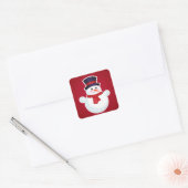 Kerstman op rode achtergrond vierkante sticker (Envelop)