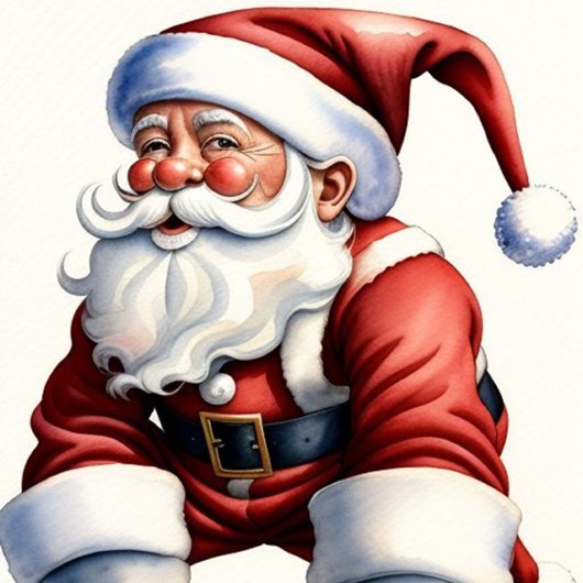 Kerstman op rolschaatsen kerstkaart