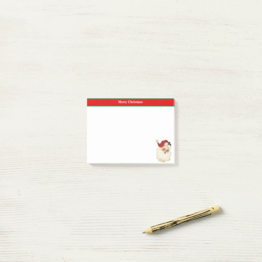 Kerstman op Rood & Wit Post-it® Notes (Op bureau)
