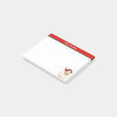 Kerstman op Rood & Wit Post-it® Notes (Schuin)