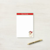 Kerstman op Rood & Wit Post-it® Notes (Op bureau)