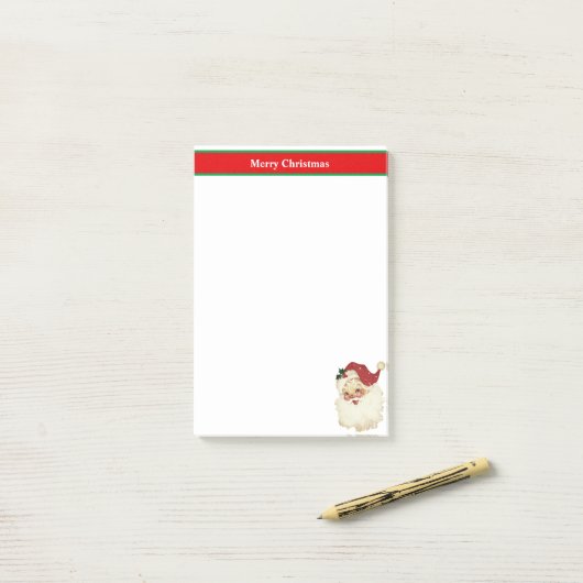 Kerstman op Rood & Wit Post-it® Notes (Op bureau)