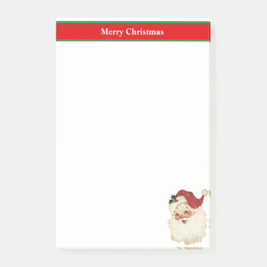 Kerstman op Rood & Wit Post-it® Notes (Voorkant)