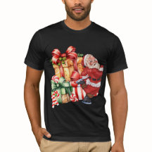 Kerstman op schaatsen in vintage aquarel stijl