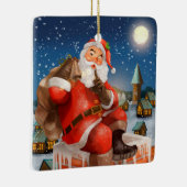 Kerstman op Schoorsteen Keramisch Ornament (Rechts)