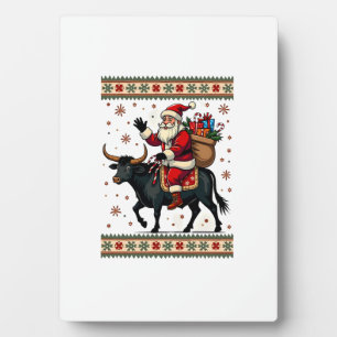 Kerstman op Schotse Hooglanders Kerst Vector Fotoplaat