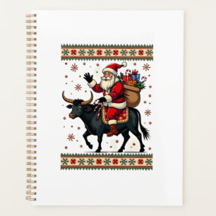 Kerstman op Schotse Hooglanders Kerst Vector Planner