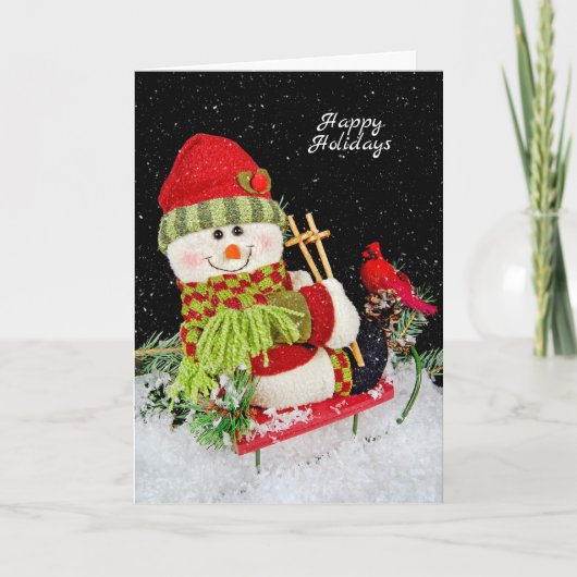Kerstman op slee feestdagen kaart (Voorkant)