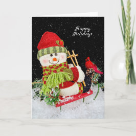 Kerstman op slee feestdagen kaart