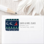 Kerstman op slee gebreid patroon etiket (Insitu)