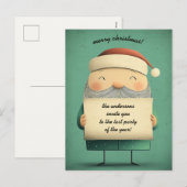  Kerstman op slee getrokken door een eland Feestdagenkaart (Voorkant / Achterkant)