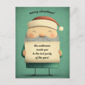  Kerstman op slee getrokken door een eland Feestdagenkaart (Voorkant)