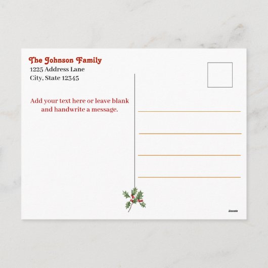 kerstman op slee met rendierkerst feestdagenkaart (Achterkant)