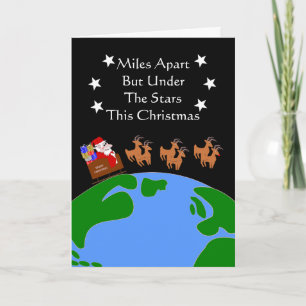 Kerstman op slee over de mijlen Kerstmis Feestdagen Kaart