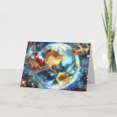 Kerstman op Sleigh Christmas Kaart (Voorkant)