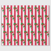 kerstman op straat cadeaupapier (Vlak)