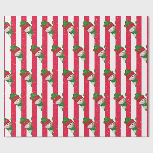 kerstman op straat cadeaupapier (Vlak)